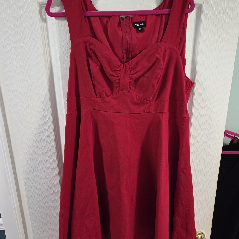 Torrid Holiday 2014 Red Swing Dress- Size 24- READ DESCRIPTION